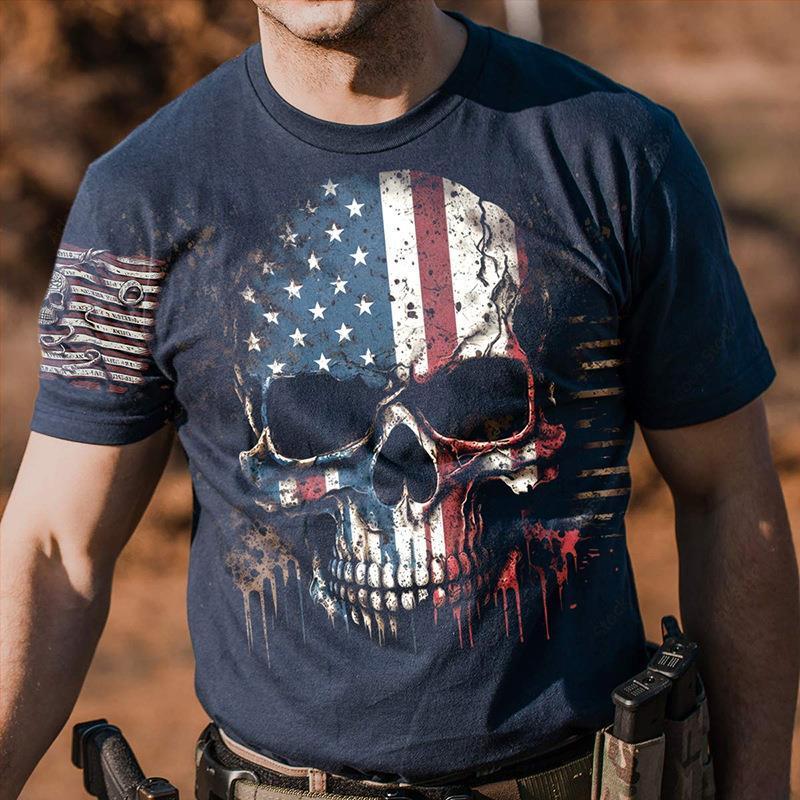 Hip Hop Series Digital 3D Printing Men’s Street Short-sleeved Sports T-shirt