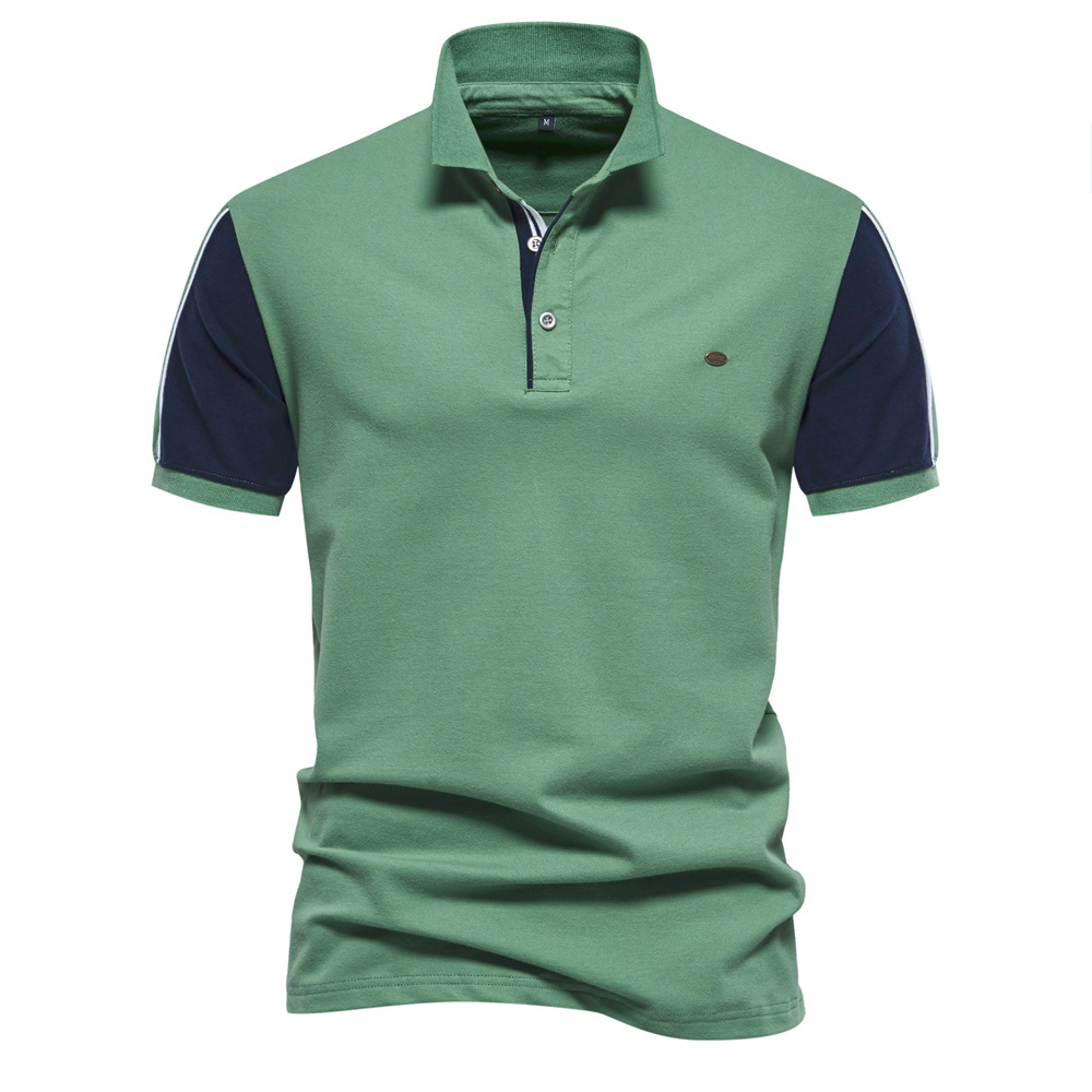 Fashion Casual Men’s Short Sleeve Stitching