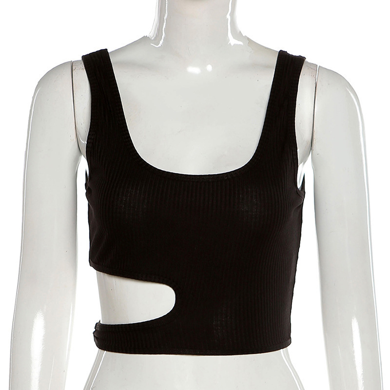 Design Sense Hollow Out Waist Vest Women’s Short Section Was Thin
