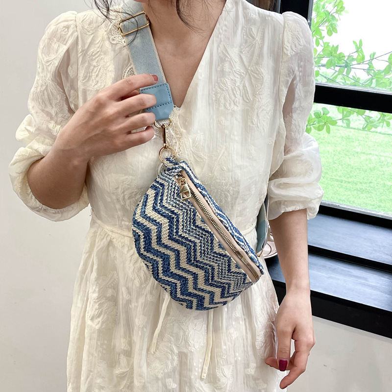 Striped Woven Women’s Casual Messenger Bag